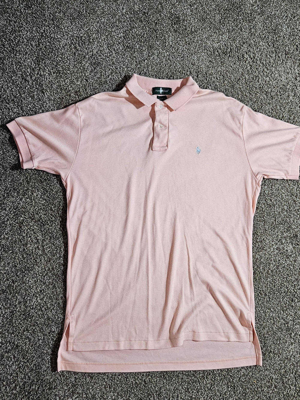 Hunt Club Pink Golf Polo Shirt Men's L Made in USA Chest Logo
